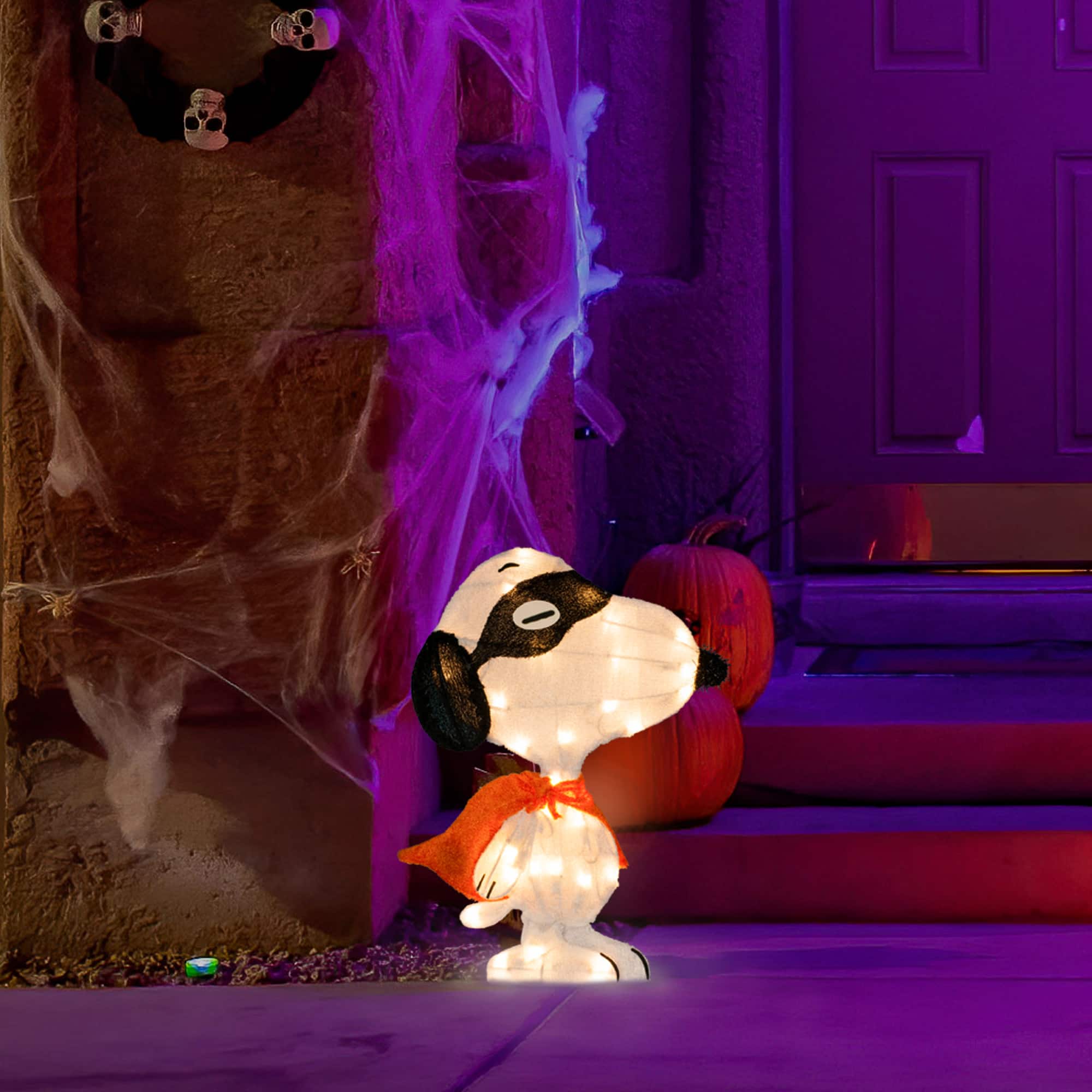 18" LED Peanuts Superhero Snoopy Yard Art